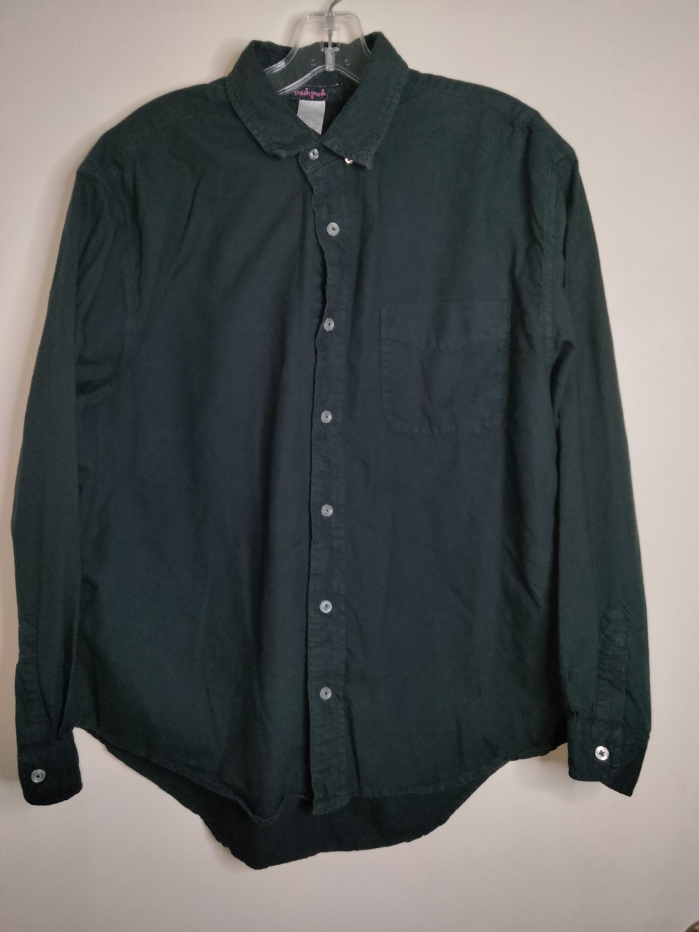fresh produce (Size M) Black Cotton Casual LS Button-Down Classic Oxford Shirt